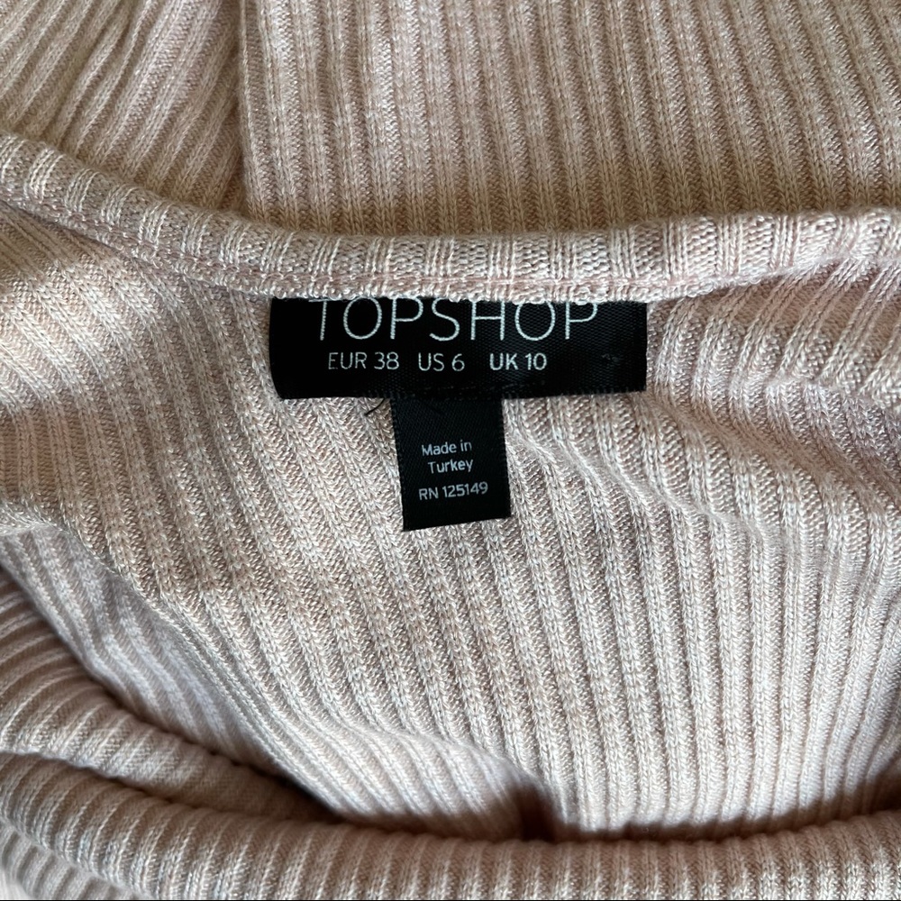 TopShop Blush Pink Ribbed Low Back Dress - Picture 9 of 10